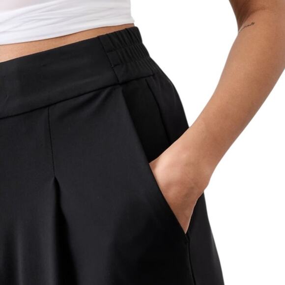 Athleta Women's Pinnacle High Rise Trouser Black Wide Leg Pants Size 16 T - Picture 4 of 12